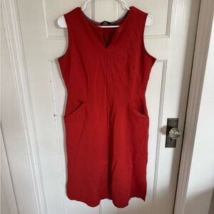 Betabrand rust orange sleeveless dress with pockets size large
